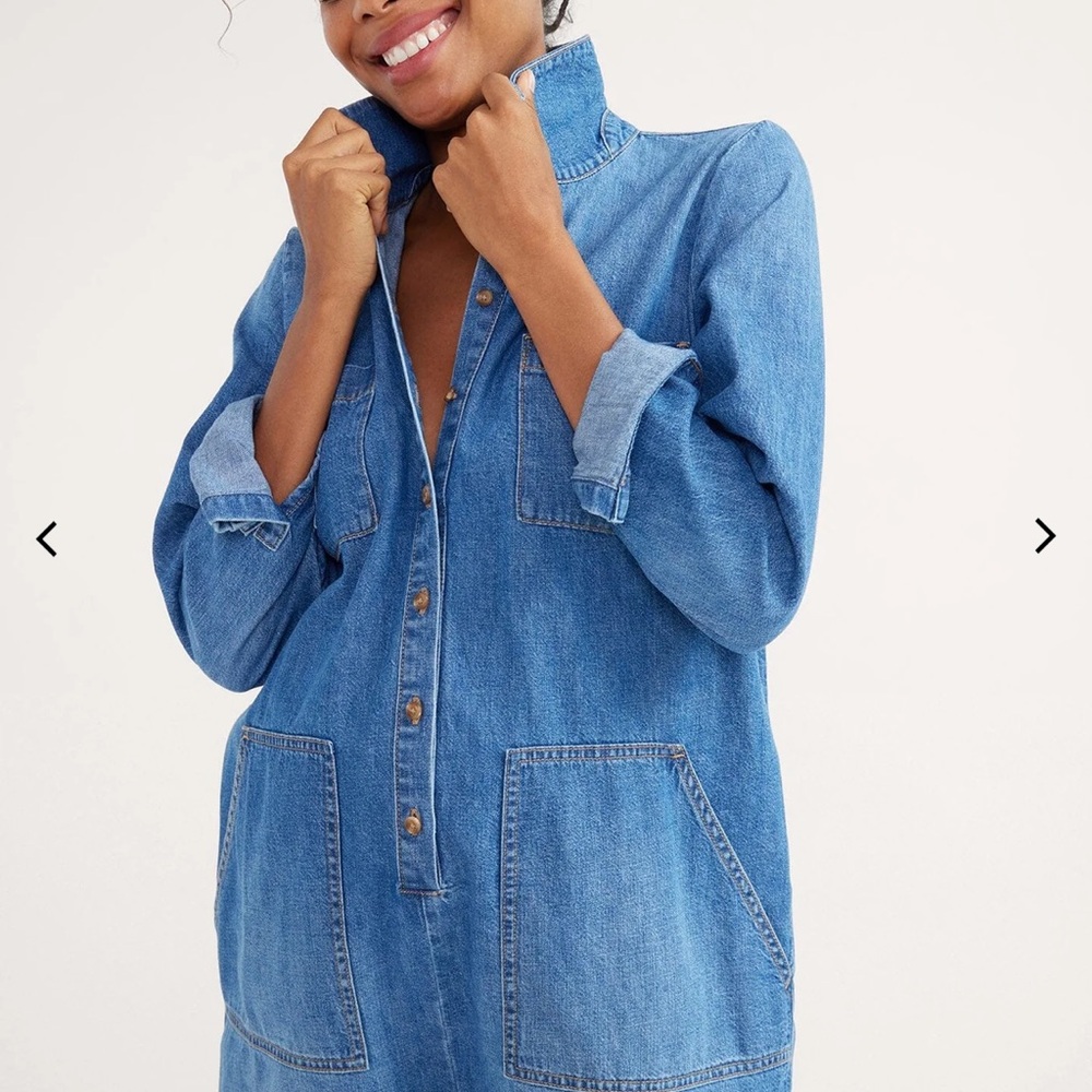 Hatch Denim Utility Romper (Maternity)